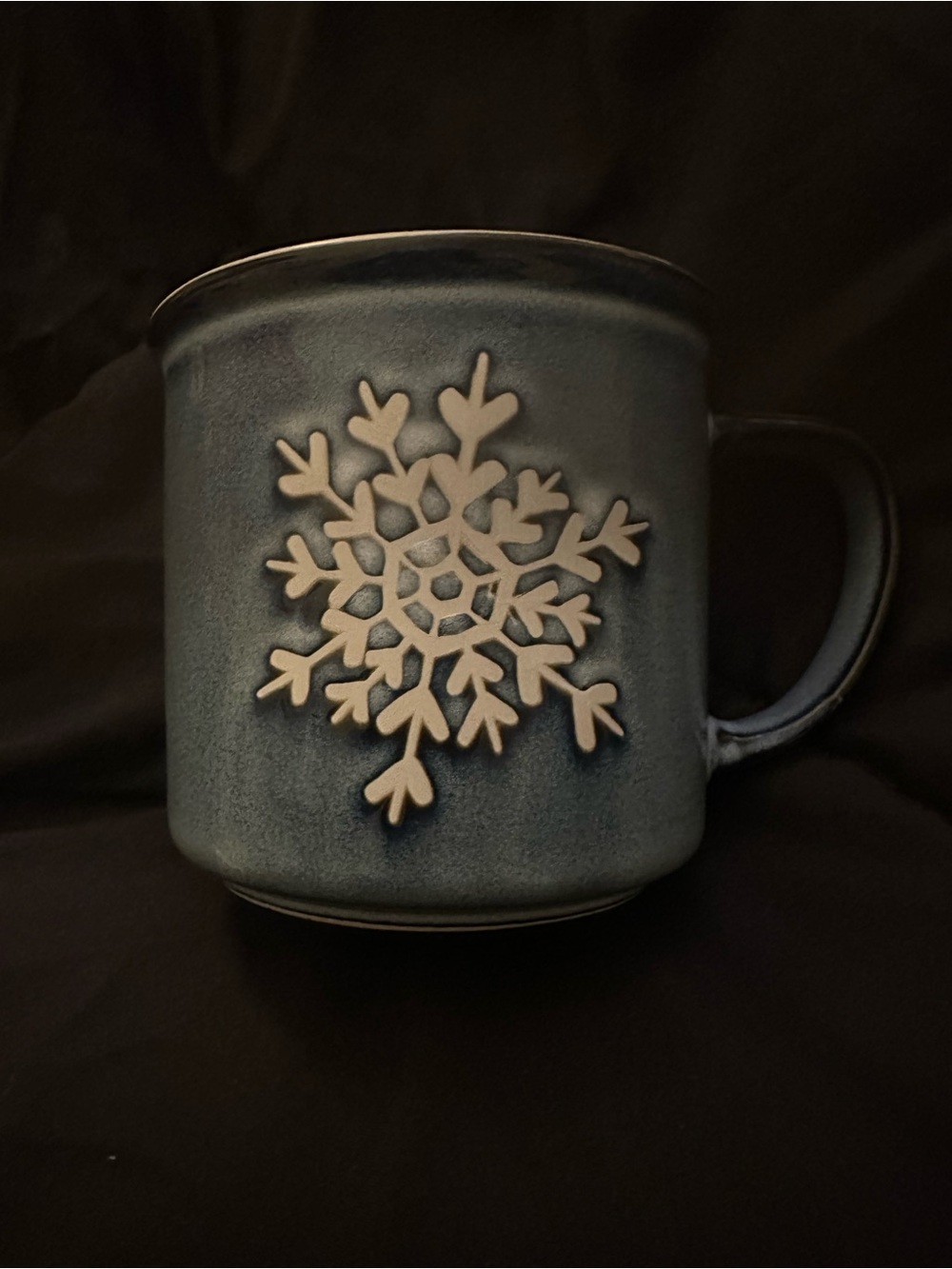 Snowflake Ceramic Coffee Mug in Blue
